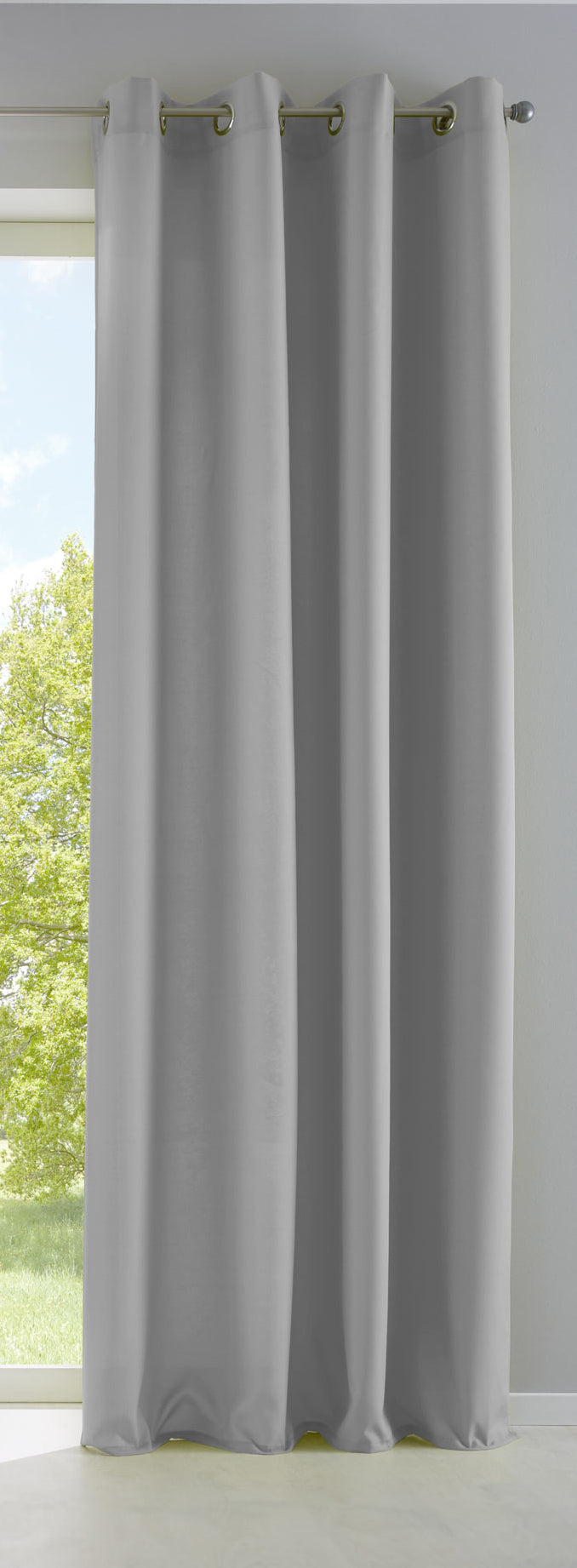 Vorhang Blickdicht Gardine Matt Lichtdurchlässig »PALERMO« mit Ösen und Raffhalter Dekoschal 10000265 Grau HxB 145x140 cm Vorhang 10000265grau_ad8fac26-6c5a-4f6e-871b-7954ac05a0ac | gerdinenbox.com