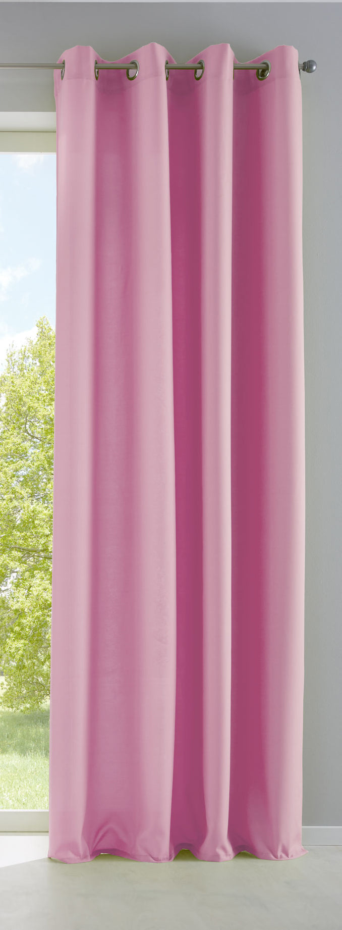 Vorhang Blickdicht Gardine Matt Lichtdurchlässig »PALERMO« mit Ösen und Raffhalter Dekoschal 10000265 Rosa HxB 245x140 cm Vorhang 10000265rosa | gerdinenbox.com