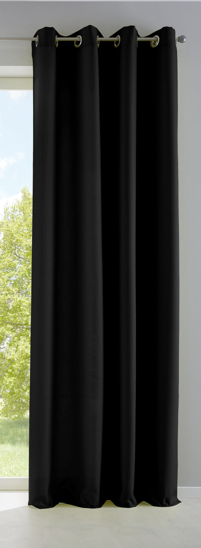 Vorhang Blickdicht Gardine Matt Lichtdurchlässig »PALERMO« mit Ösen und Raffhalter Dekoschal 10000265 Schwarz HxB 245x140 cm Vorhang 10000265schwarz | gerdinenbox.com