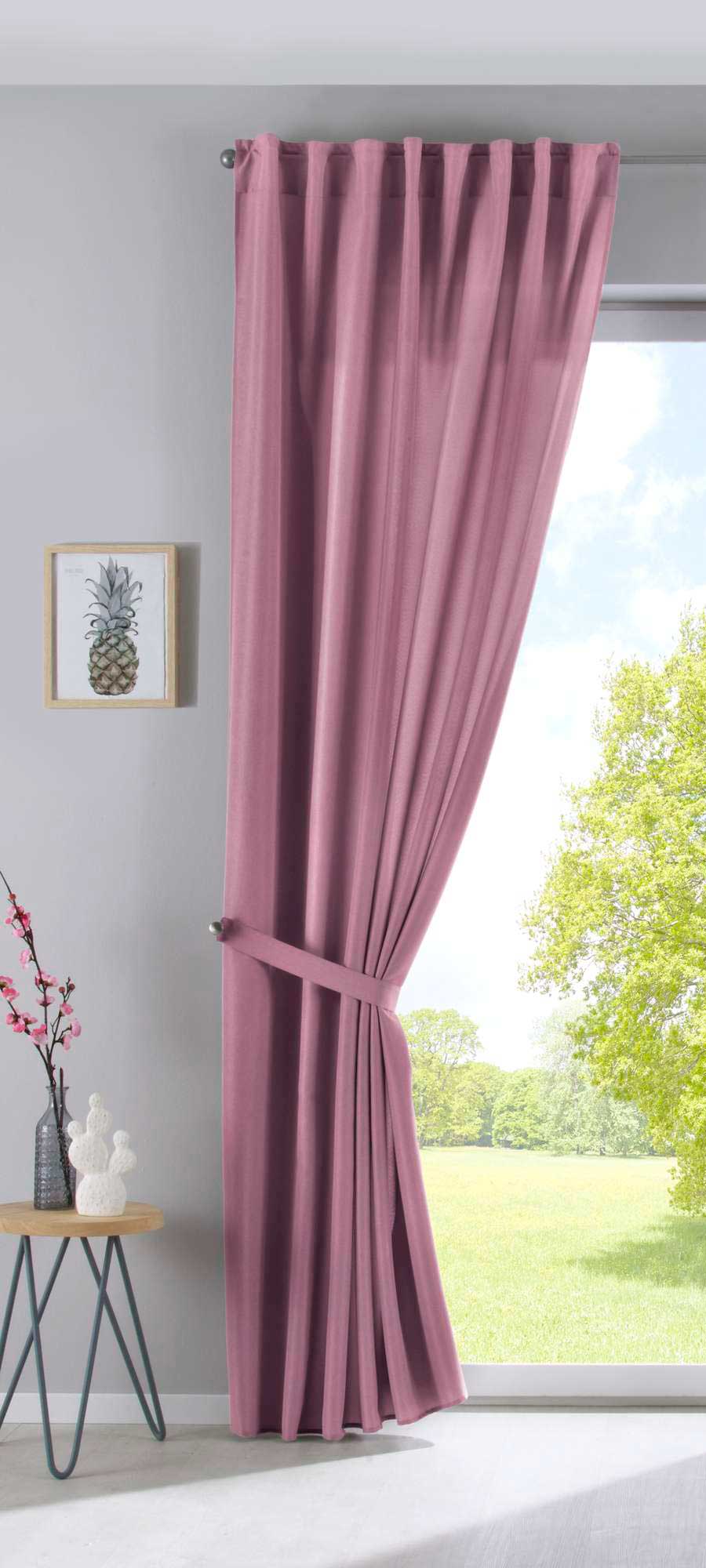 Vorhang Verdeckte Schlaufen Cationic »JENA« Blickdicht Leinen Optik Gardine Meliert Gardinenband mit Raffhalter 2019037 Vorhang 2019037altrosa-raff_73dbadf5-ada4-4411-a74d-bb85fef0ebb5 | gerdinenbox.com