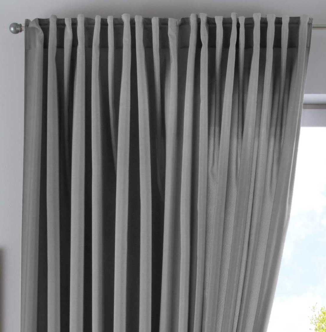 Vorhang Verdeckte Schlaufen Cationic »JENA« Blickdicht Leinen Optik Gardine Meliert Gardinenband mit Raffhalter 2019037 Grau HxB 250x300 cm Vorhang 2019037grau-breit | gerdinenbox.com