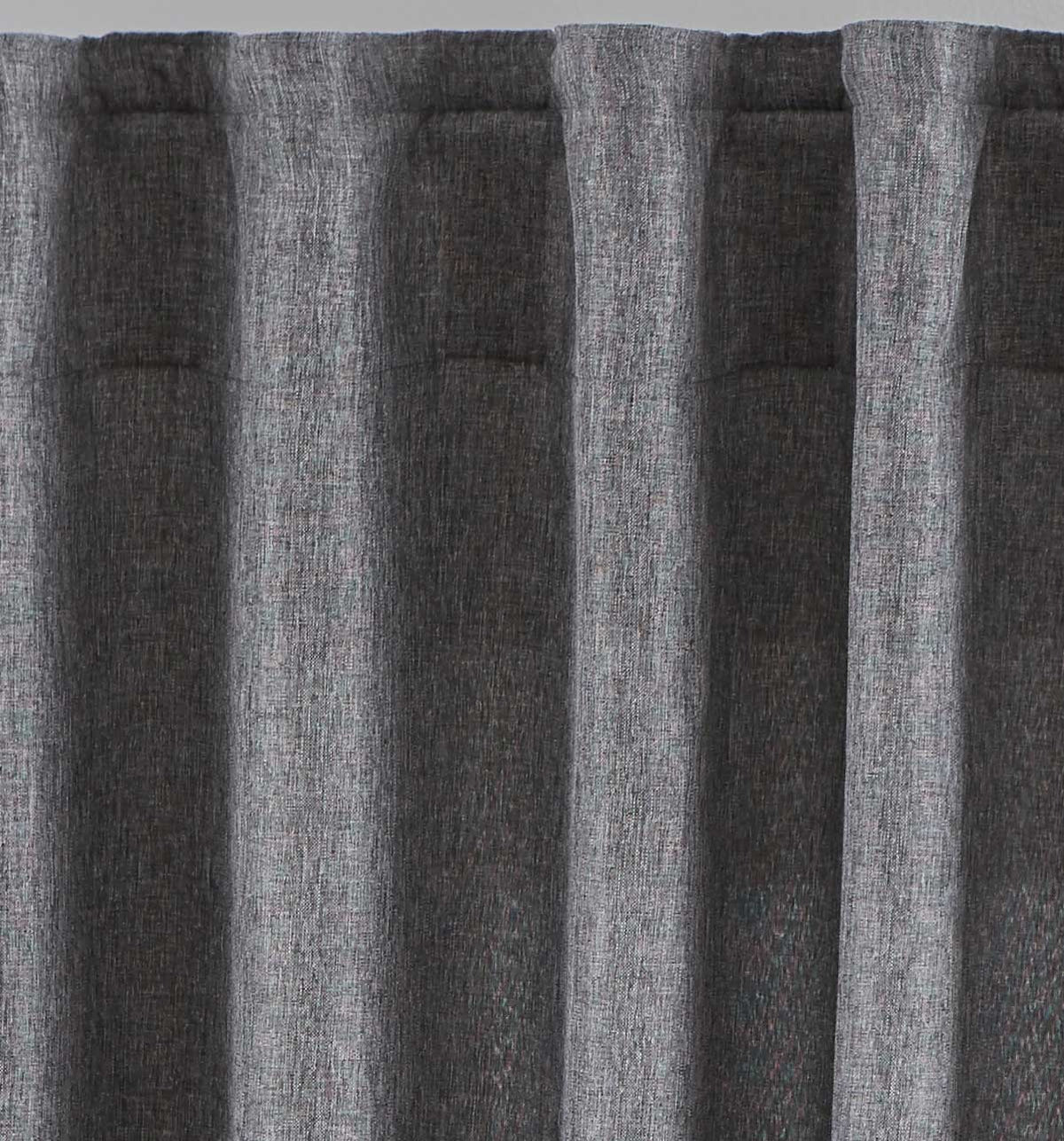 2er Set Vorhänge Verdeckte Schlaufen Cationic »JENA« Blickdicht Leinen Optik Gardinen Meliert Gardinenband mit Raffhalter 2019037-2 Vorhang Set 2019037grau-st | gerdinenbox.com