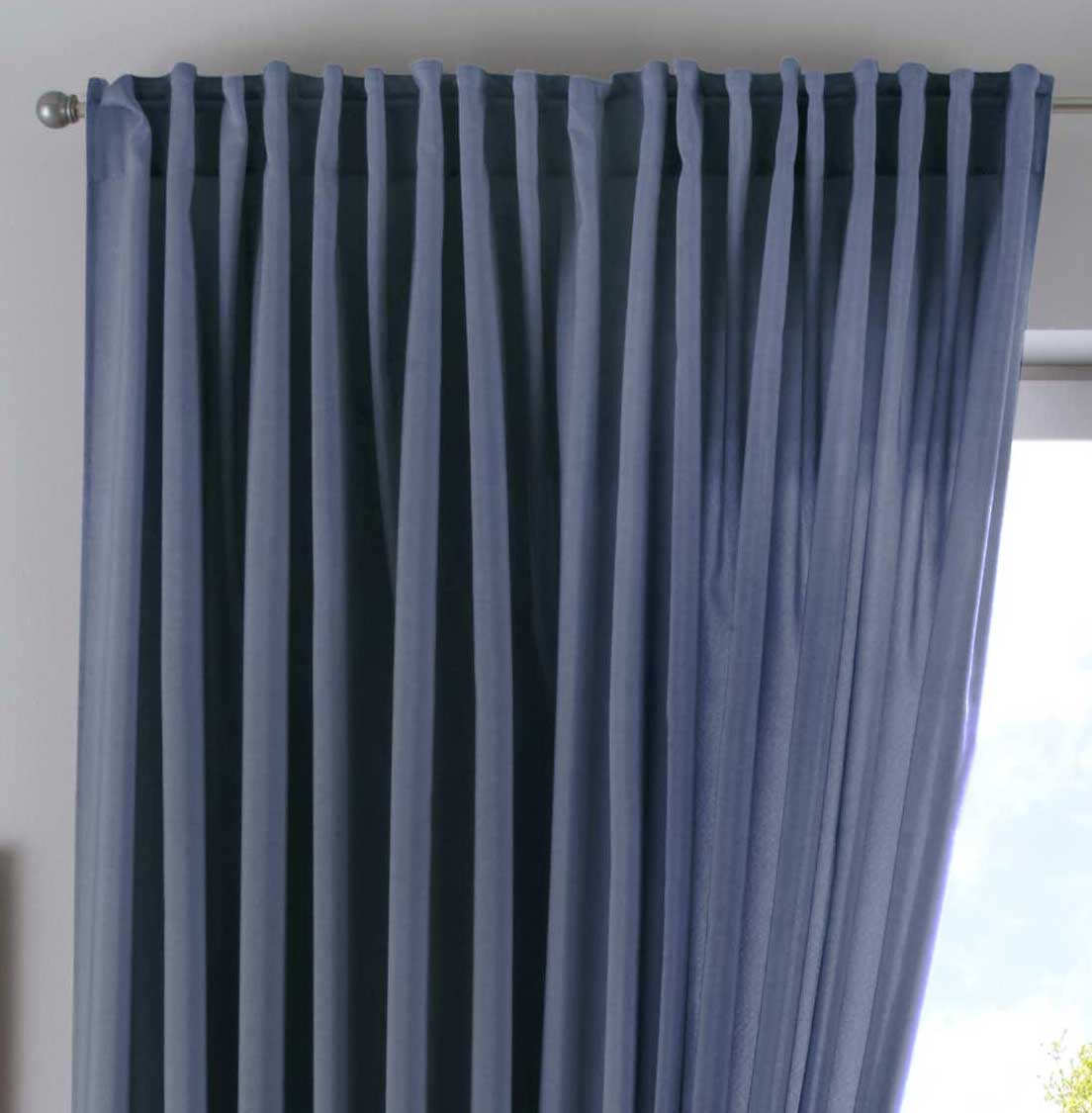Vorhang Verdeckte Schlaufen Cationic »JENA« Blickdicht Leinen Optik Gardine Meliert Gardinenband mit Raffhalter 2019037 Saphir Blau HxB 250x300 cm Vorhang 2019037saphir_blau-breit | gerdinenbox.com