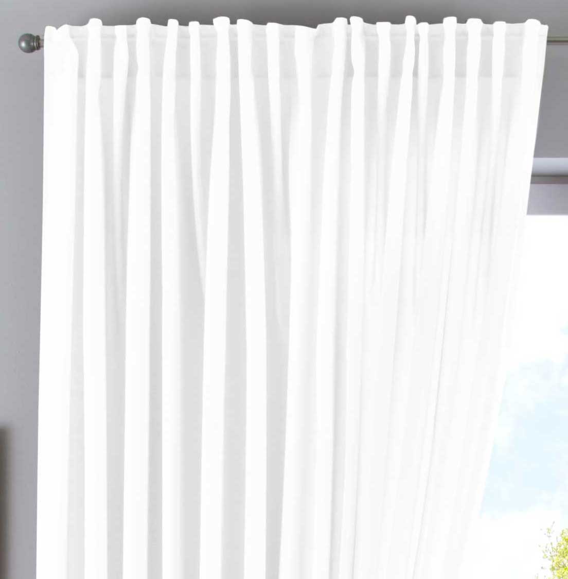 Vorhang Verdeckte Schlaufen Cationic »JENA« Blickdicht Leinen Optik Gardine Meliert Gardinenband mit Raffhalter 2019037 Weiß HxB 250x300 cm Vorhang 2019037weiss-breit | gerdinenbox.com