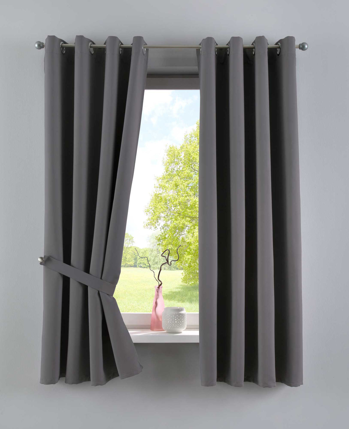 Vorhänge Blickdicht »NewYork« 2er-Pack Thermo-Gardinen Verdunkelungsvorhang Blackout Ösen schalldämmend UV-Schutz Raffhalter 201920600-2 Dunkelgrau HxB 160x140 cm Vorhang Set 201920600-2dunkelgrau-160 | gerdinenbox.com