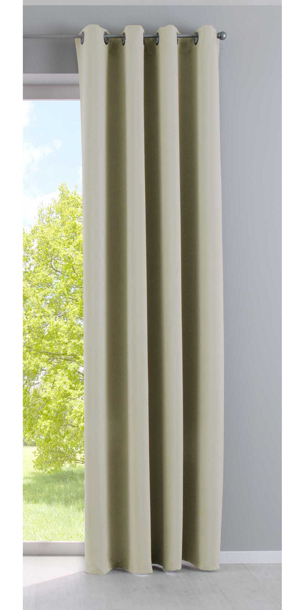 Vorhang Blickdicht »NewYork« 1er-Pack Thermo-Gardine Verdunkelungsvorhang Blackout Ösen schalldämmend UV-Schutz Raffhalter 201920600 Beige HxB 225x140 cm Vorhang 201920600beige | gerdinenbox.com