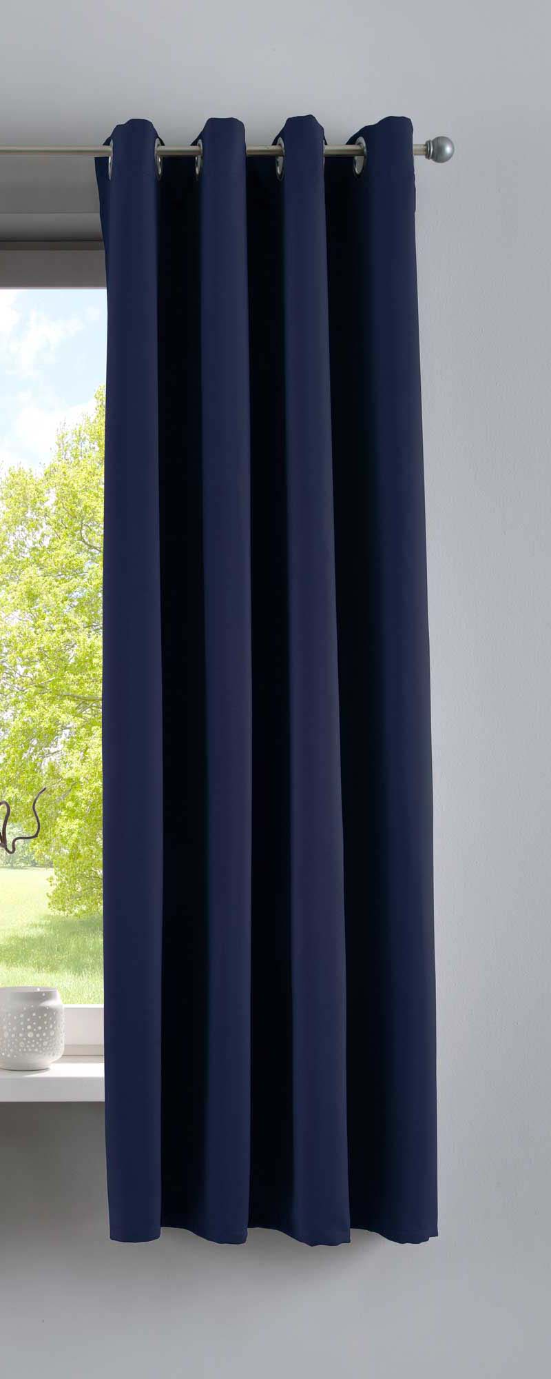 Vorhang Blickdicht »NewYork« 1er-Pack Thermo-Gardine Verdunkelungsvorhang Blackout Ösen schalldämmend UV-Schutz Raffhalter 201920600 Blau HxB 160x140 cm Vorhang 201920600blau-160 | gerdinenbox.com