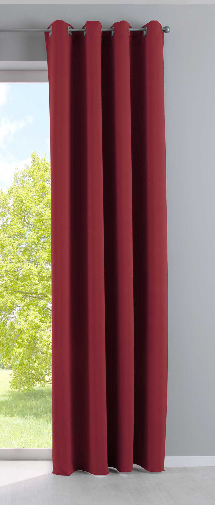 Vorhang Blickdicht »NewYork« 1er-Pack Thermo-Gardine Verdunkelungsvorhang Blackout Ösen schalldämmend UV-Schutz Raffhalter 201920600 Bordeaux HxB 245x140 cm Vorhang 201920600bordeaux_652a4af6-6d82-482b-bb0b-411414ddc330 | gerdinenbox.com