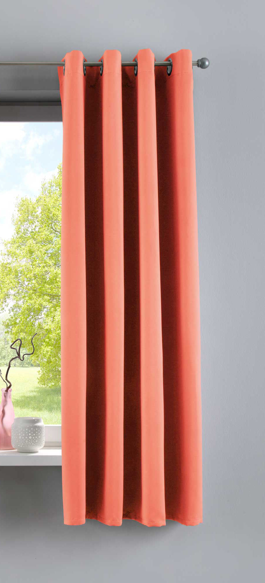 Vorhang Blickdicht »NewYork« 1er-Pack Thermo-Gardine Verdunkelungsvorhang Blackout Ösen schalldämmend UV-Schutz Raffhalter 201920600 Coralle HxB 160x140 cm Vorhang 201920600coralle-160 | gerdinenbox.com