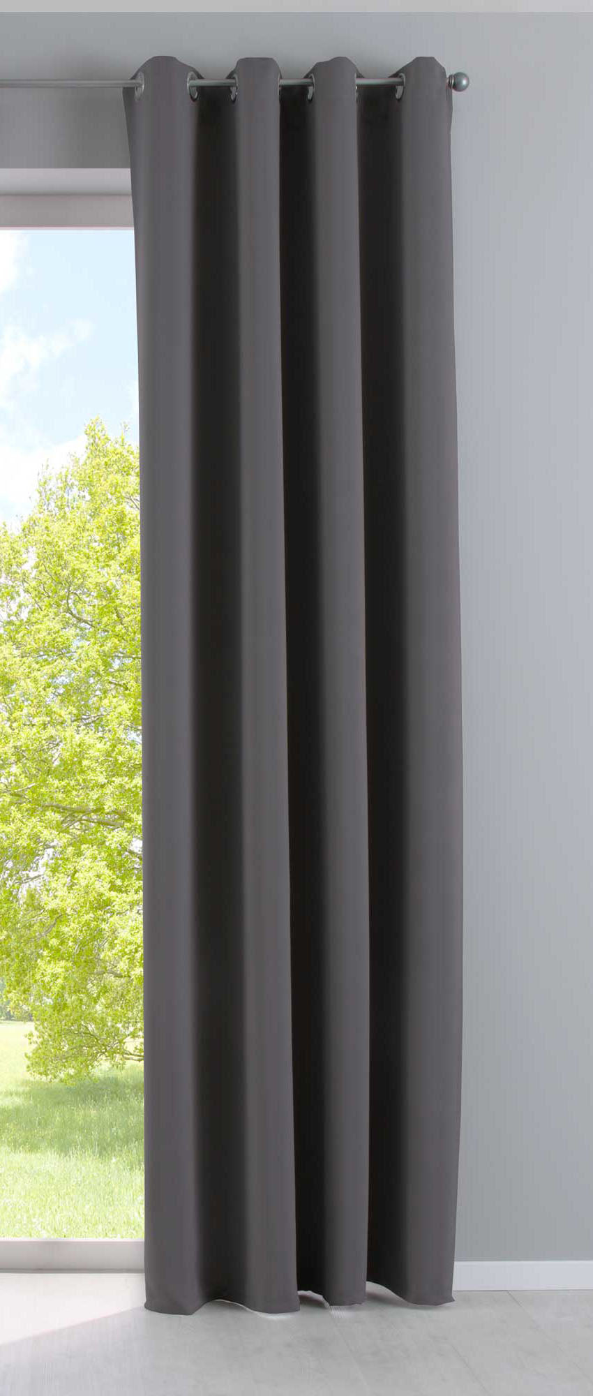 Vorhang Blickdicht »NewYork« 1er-Pack Thermo-Gardine Verdunkelungsvorhang Blackout Ösen schalldämmend UV-Schutz Raffhalter 201920600 Dunkelgrau HxB 245x140 cm Vorhang 201920600dunkelgrau_9840795d-504f-45fa-b848-21c45649683d | gerdinenbox.com