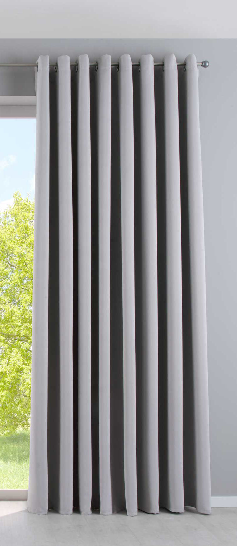 Vorhang Blickdicht »NewYork« 1er-Pack Thermo-Gardine Verdunkelungsvorhang Blackout Ösen schalldämmend UV-Schutz Raffhalter 201920600 Grau HxB 225x295 cm Vorhang 201920600grau-295_35b80896-dd8d-423d-acc9-59eb5d9404ed | gerdinenbox.com