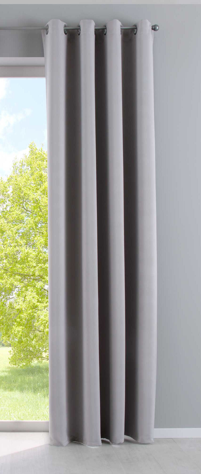 Vorhang Blickdicht »NewYork« 1er-Pack Thermo-Gardine Verdunkelungsvorhang Blackout Ösen schalldämmend UV-Schutz Raffhalter 201920600 Grau HxB 245x140 cm Vorhang 201920600grau_345a84ca-4430-46bd-b952-a8f6bde8d22d | gerdinenbox.com