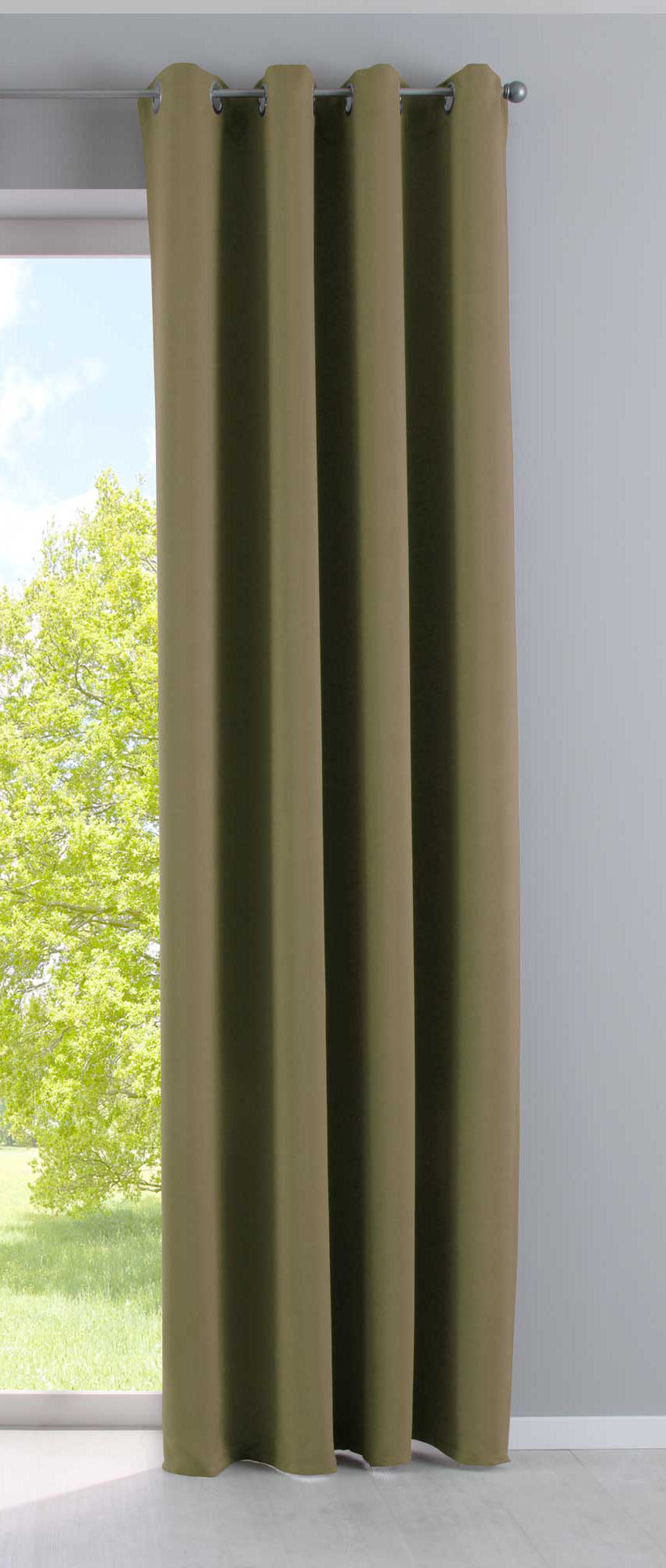 Vorhang Blickdicht »NewYork« 1er-Pack Thermo-Gardine Verdunkelungsvorhang Blackout Ösen schalldämmend UV-Schutz Raffhalter 201920600 Oliv HxB 245x140 cm Vorhang 201920600oliv_d27e3059-cc5f-4d7a-8e2a-4049001e4387 | gerdinenbox.com