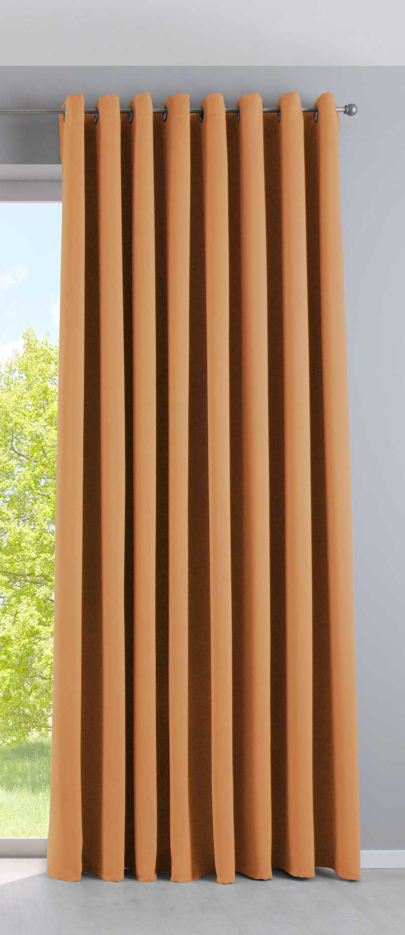 Vorhang Blickdicht »NewYork« 1er-Pack Thermo-Gardine Verdunkelungsvorhang Blackout Ösen schalldämmend UV-Schutz Raffhalter 201920600 Orange HxB 225x295 cm Vorhang 201920600orange-295_b45cac1e-9263-46d7-9e23-3416fafed7ac | gerdinenbox.com