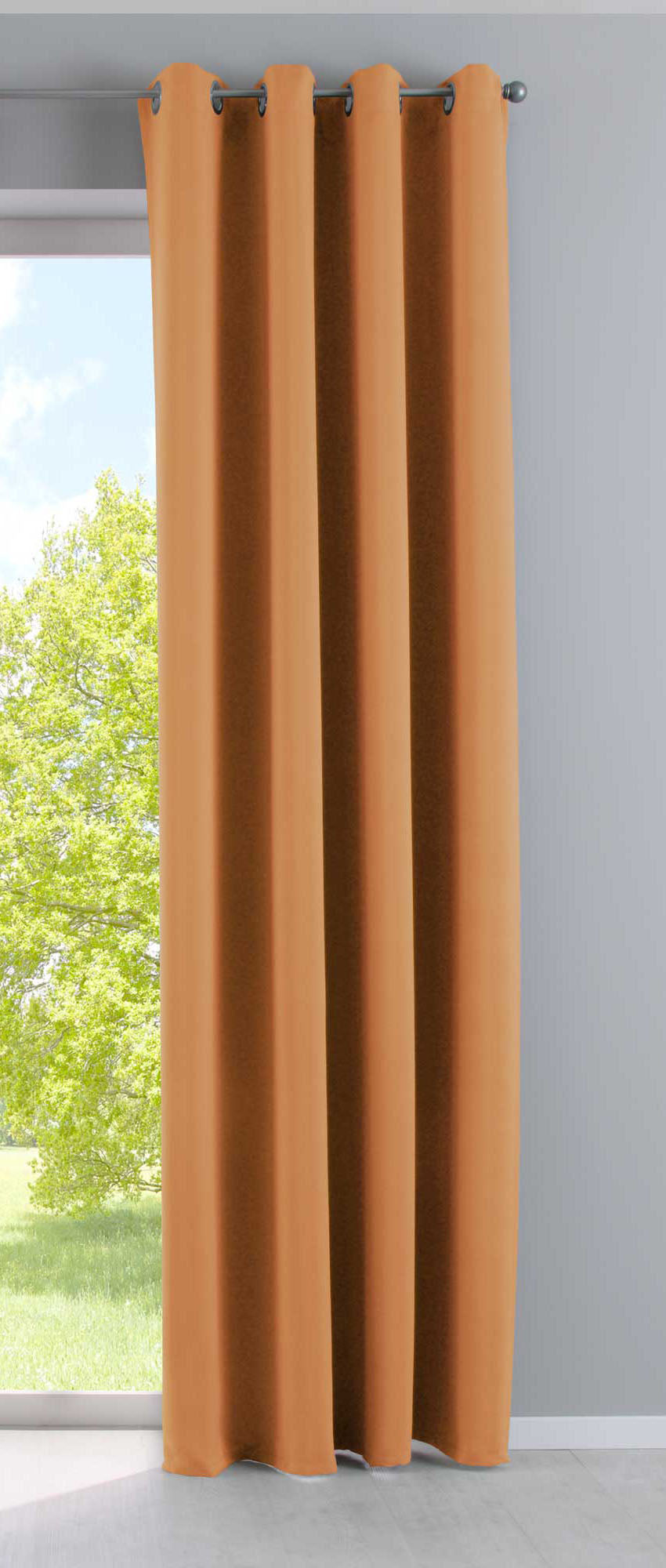 Vorhang Blickdicht »NewYork« 1er-Pack Thermo-Gardine Verdunkelungsvorhang Blackout Ösen schalldämmend UV-Schutz Raffhalter 201920600 Orange HxB 225x140 cm Vorhang 201920600orange | gerdinenbox.com