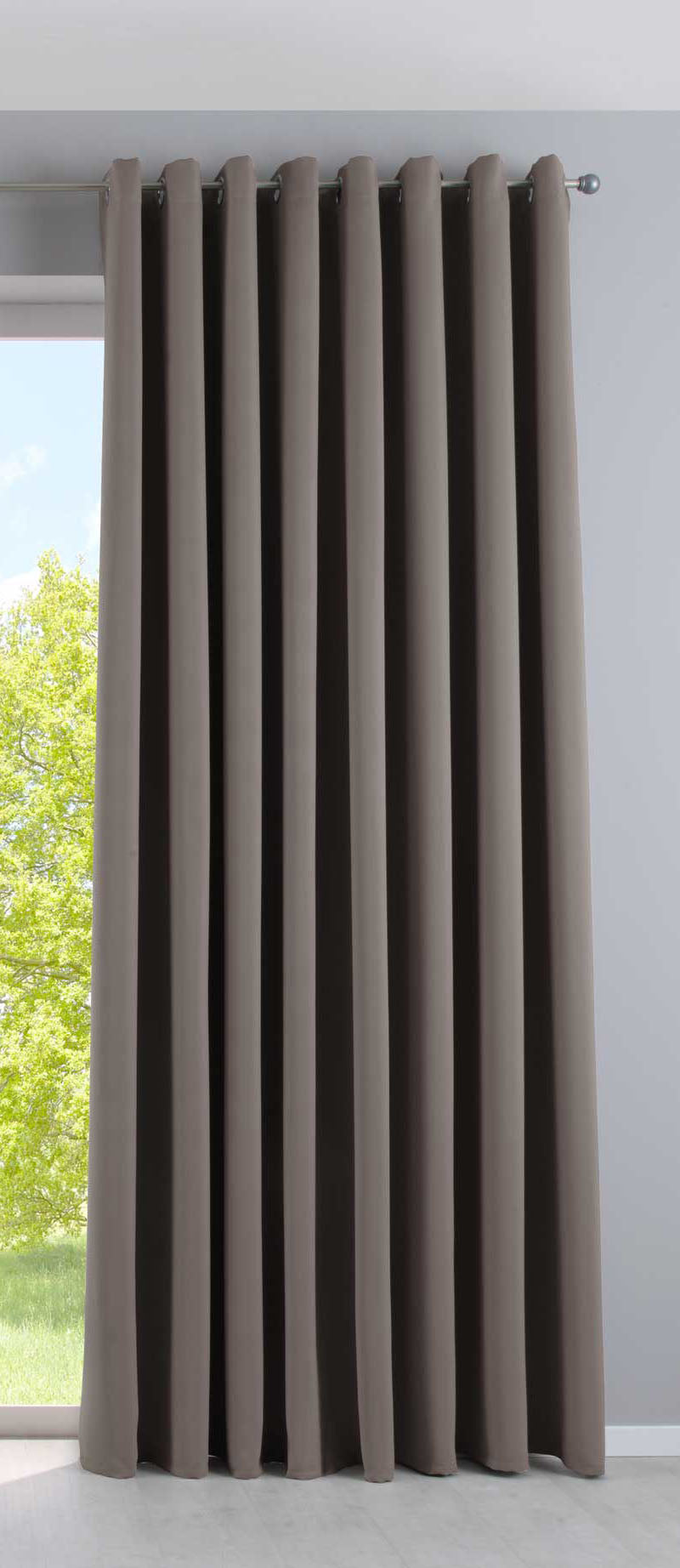 Vorhang Blickdicht »NewYork« 1er-Pack Thermo-Gardine Verdunkelungsvorhang Blackout Ösen schalldämmend UV-Schutz Raffhalter 201920600 Taupe HxB 245x295 cm Vorhang 201920600taupe-295 | gerdinenbox.com