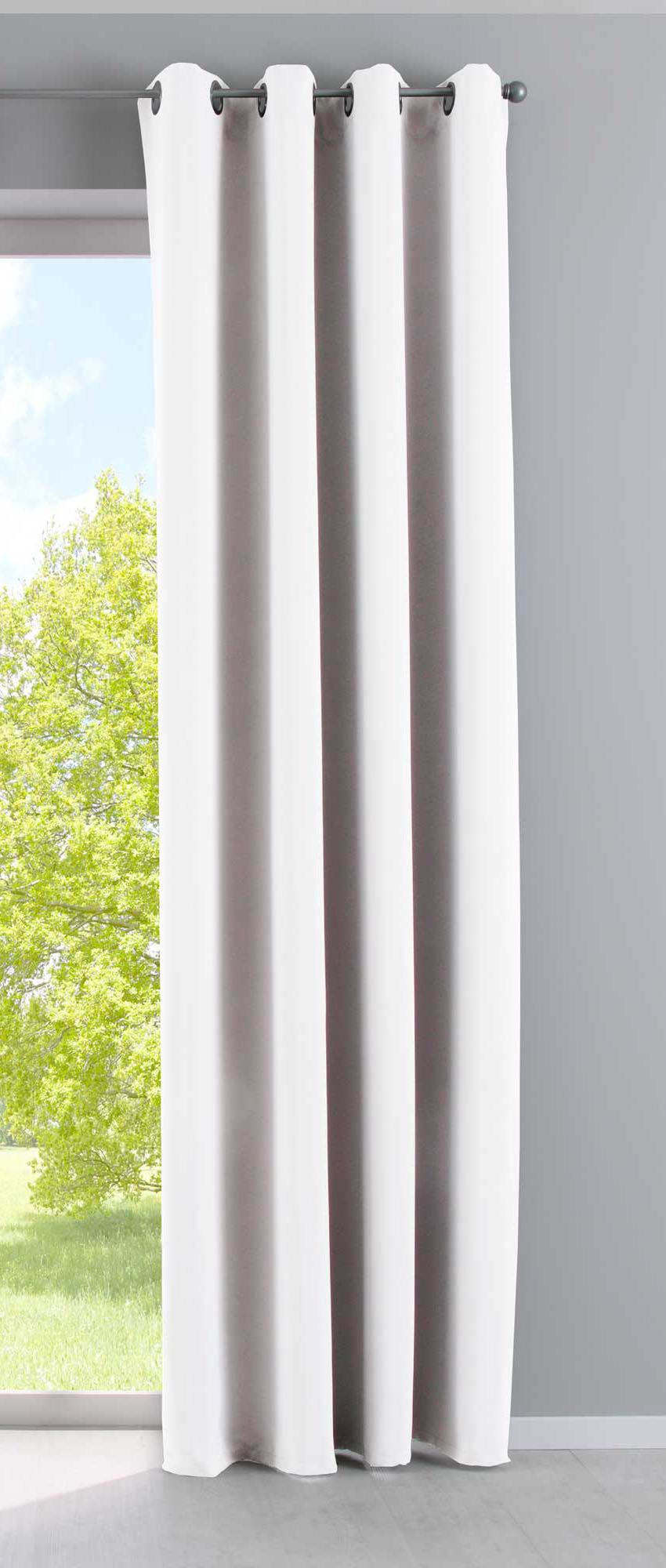 Vorhang Blickdicht »NewYork« 1er-Pack Thermo-Gardine Verdunkelungsvorhang Blackout Ösen schalldämmend UV-Schutz Raffhalter 201920600 Weiß HxB 225x140 cm Vorhang 201920600weiss | gerdinenbox.com