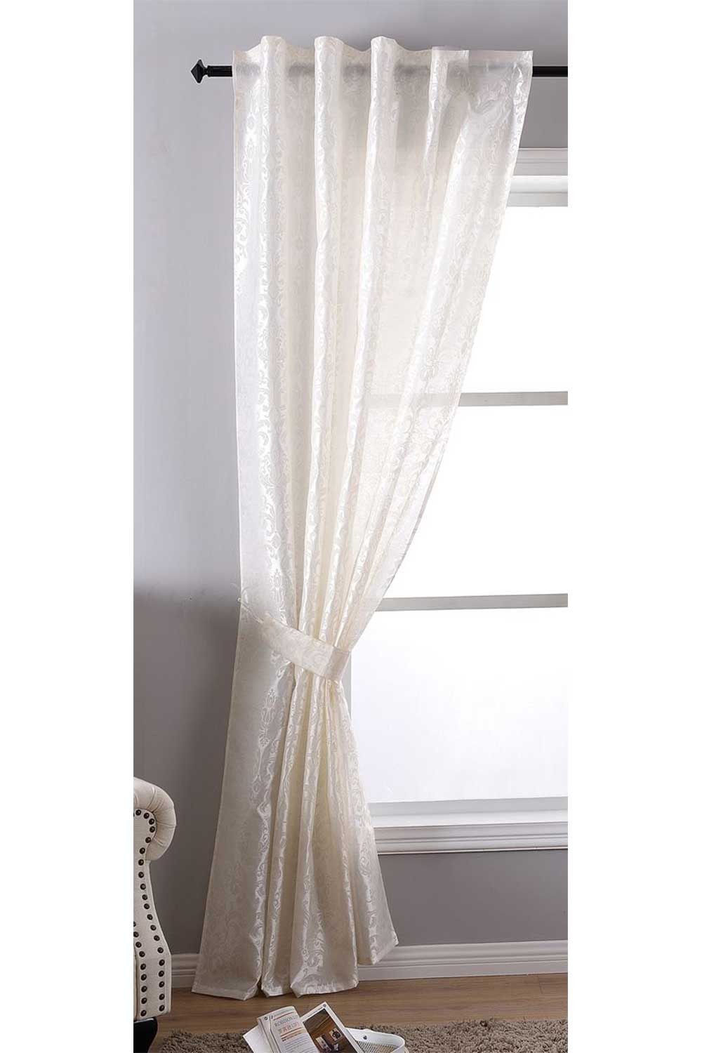Vorhang Wildseide Optik blickdicht Flockfasern Deko gemustert, blickdicht mit verdecktem Schlaufenband 20200-20210 Creme Barock 1er Set HxB 245x140 cm Vorhang 20200-20210creme_barock | gerdinenbox.com