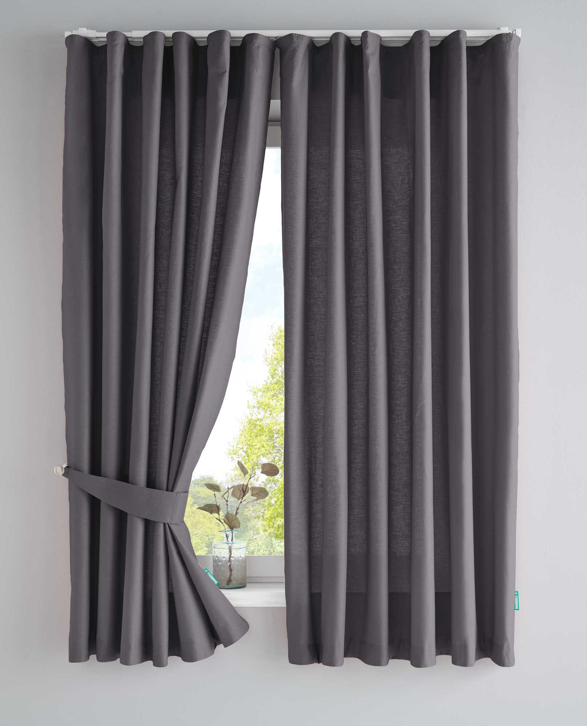 2er Set Bio Organic Vorhänge »Bremen« Reine Bio Baumwolle Blickdicht Gardinen Verdeckte Schlaufen Gardinenband Pflegeleicht 202088 Dunkelgrau HxB 160x145 cm Vorhang Set 202088dunkelgrau-160 | gerdinenbox.com