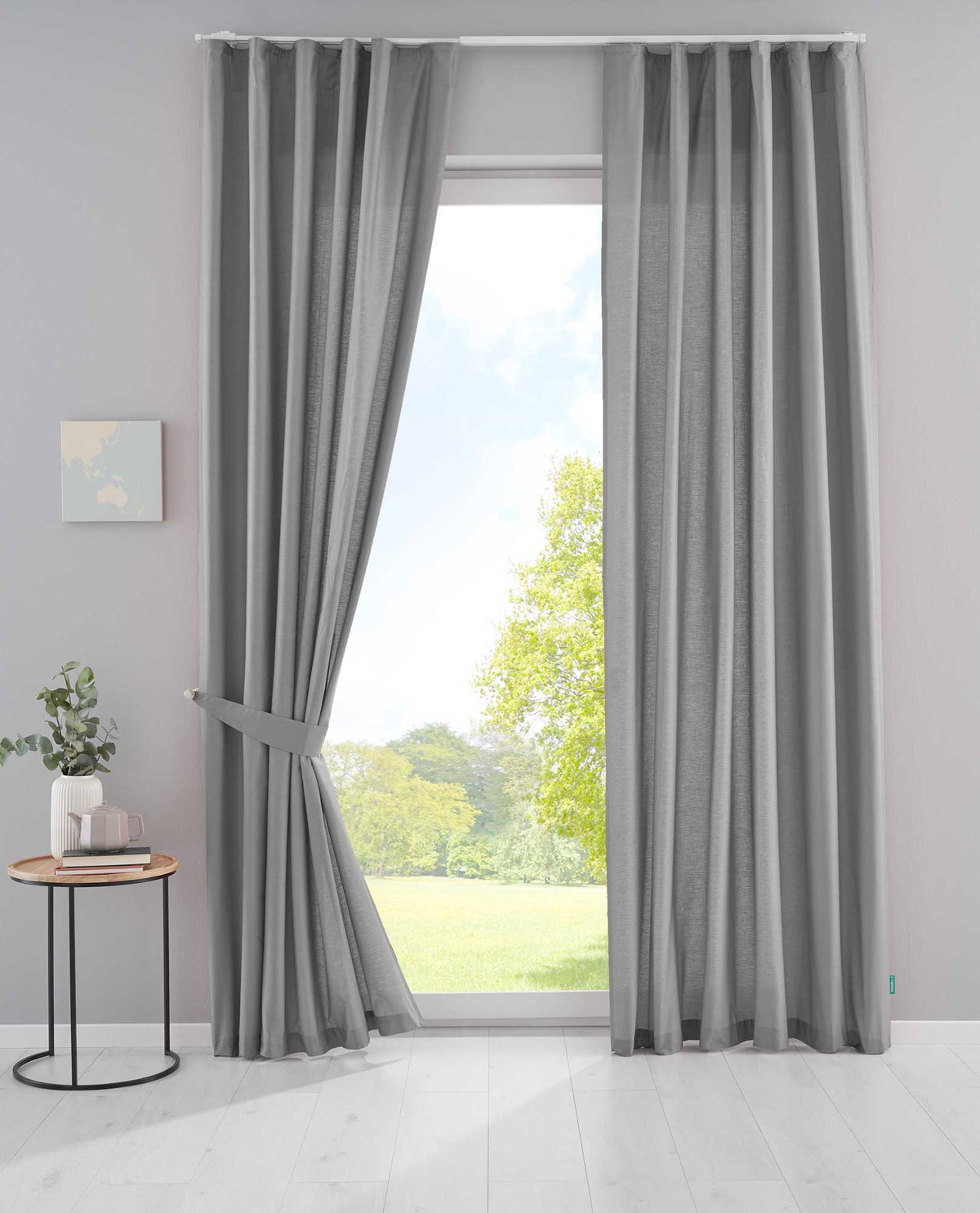 2er Set Bio Organic Vorhänge »Bremen« Reine Bio Baumwolle Blickdicht Gardinen Verdeckte Schlaufen Gardinenband Pflegeleicht 202088 Grau HxB 225x145 cm Vorhang Set 202088grau | gerdinenbox.com