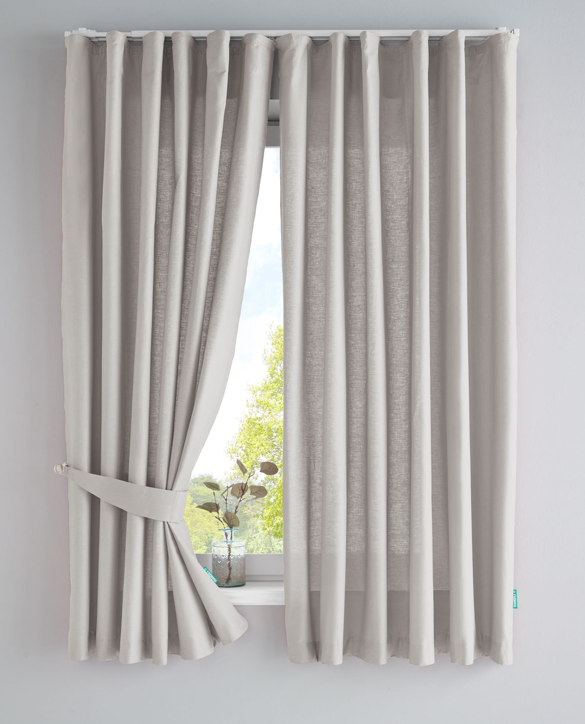 2er Set Bio Organic Vorhänge »Bremen« Reine Bio Baumwolle Blickdicht Gardinen Verdeckte Schlaufen Gardinenband Pflegeleicht 202088 Stein HxB 160x145 cm Vorhang Set 202088stein-160 | gerdinenbox.com