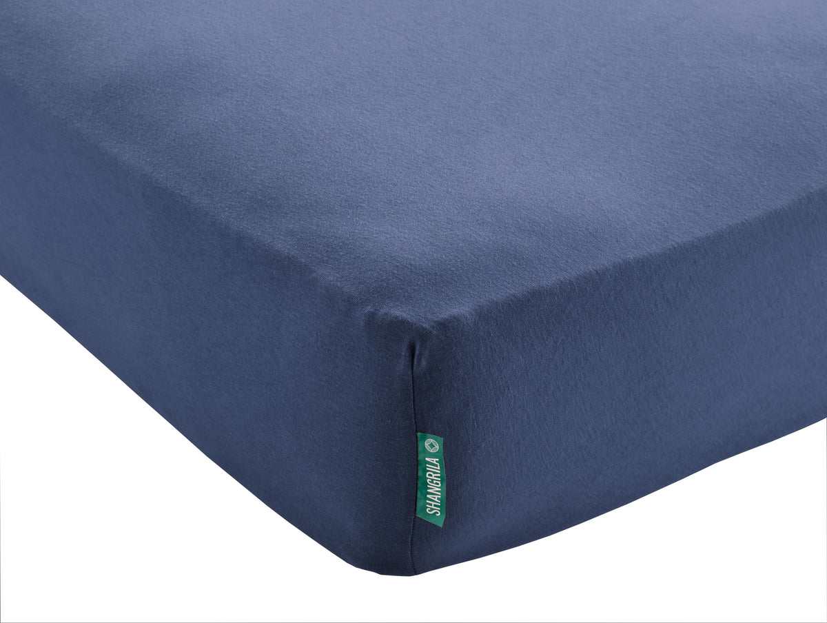 Spannbettlaken »Bremen« Bettlaken Bio Baumwolle Hautfreundlich für Boxpringbetten Matratzen bis 30 cm Höhe 202093 Dunkelblau BxL+H 140x200+30 cm Bettwäsche 202093dunkelblau | gerdinenbox.com
