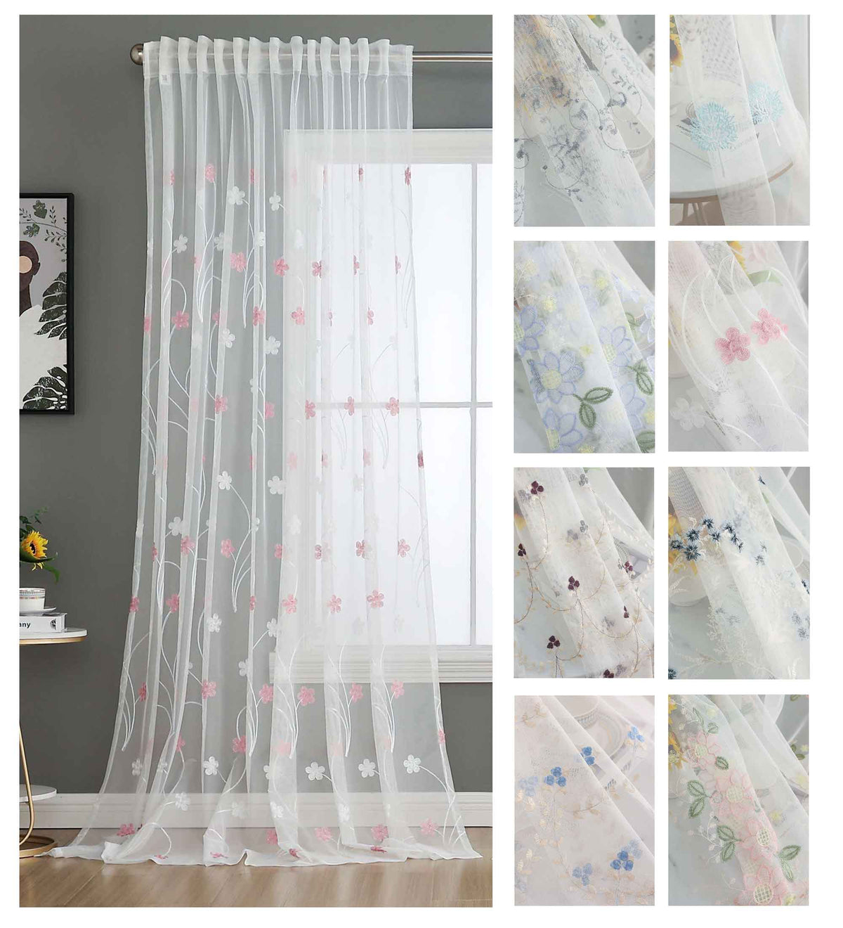 Gardine Raschel Stickerei Design »Florenz« Multiband für Gardinenschiene und Gardinenstange Elegante Fensterdekoration 2023200 Gardinenschal 2023200var | gerdinenbox.com