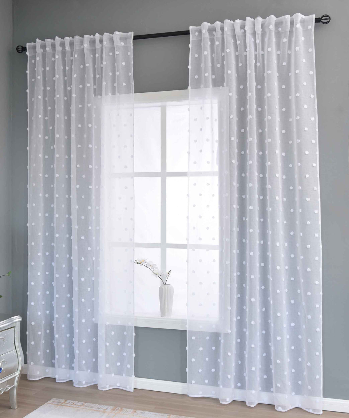 2er Set Gardine »VALENCIA« Multiband Aufhängung Scherli Transparent Leinen-Optik 2023400-408S-2 Natur Snowflakes Gardinen Set 2023400-408S-2natur_snowflakes | gerdinenbox.com