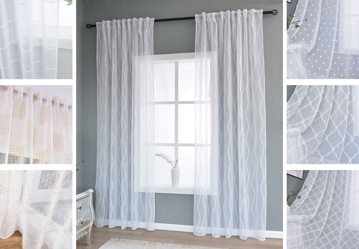 2er Set Gardine »VALENCIA« Multiband Aufhängung Scherli Transparent Leinen-Optik 2023400-408S-2 Gardinen Set 2023400-408S-2var | gerdinenbox.com