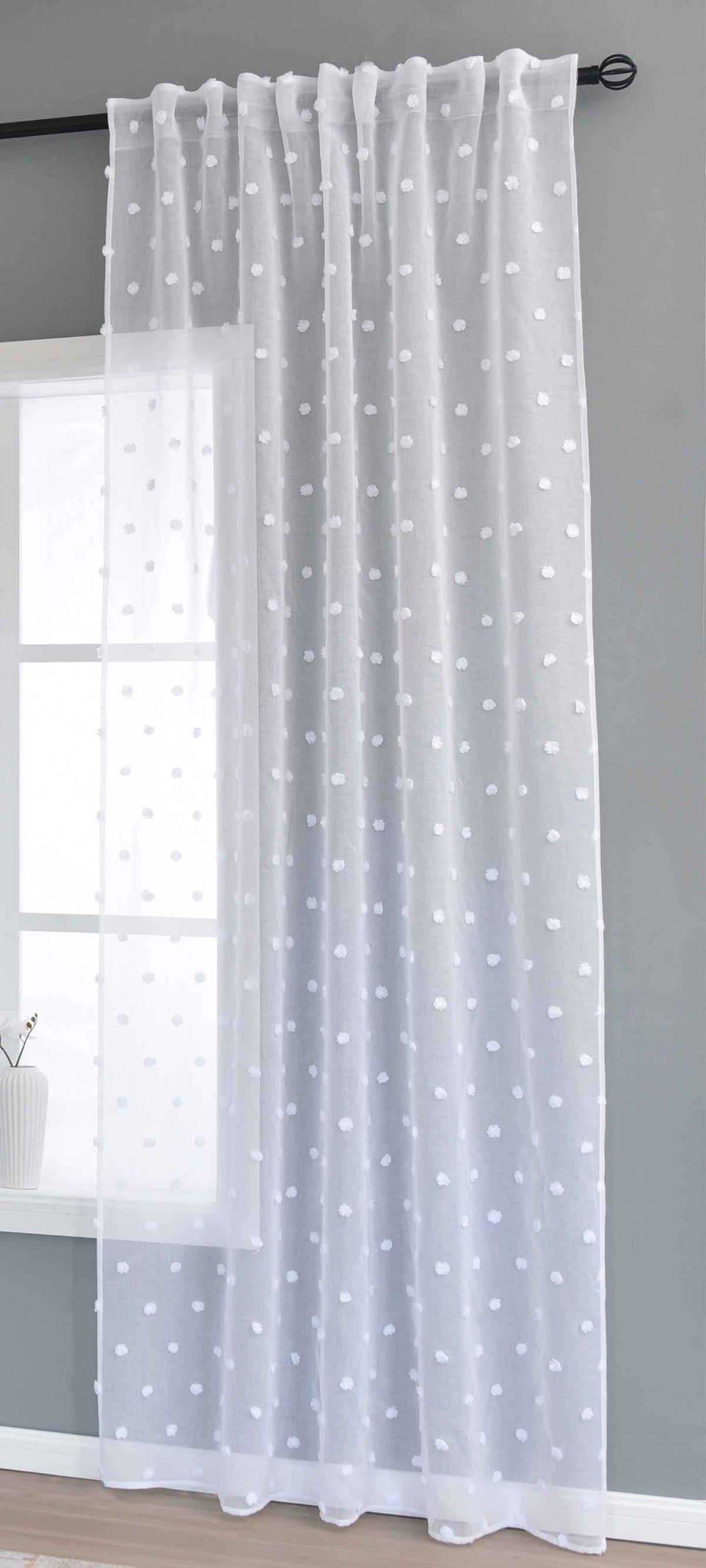 Gardine »VALENCIA« Multiband Aufhängung Scherli Transparent Leinen-Optik 2023400-408S Natur Snowflakes Gardinenschal 2023400-408Snatur_snowflakes | gerdinenbox.com
