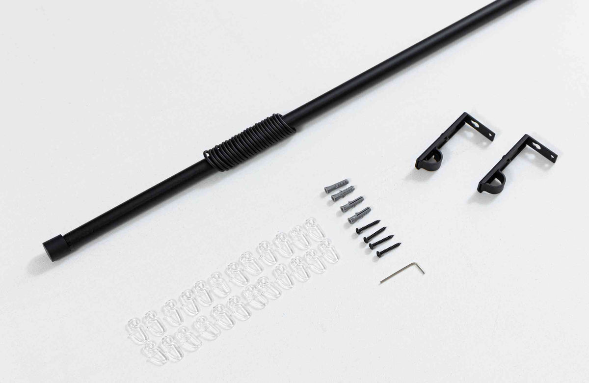Ausziehbare Gardinenstange »Ningbo« Ø16/19 mm Komplettset zum sofortigen Montieren Wand- und Deckenmontage 2024140 Innenlaufstange 2024140_schwarz_3 | gerdinenbox.com