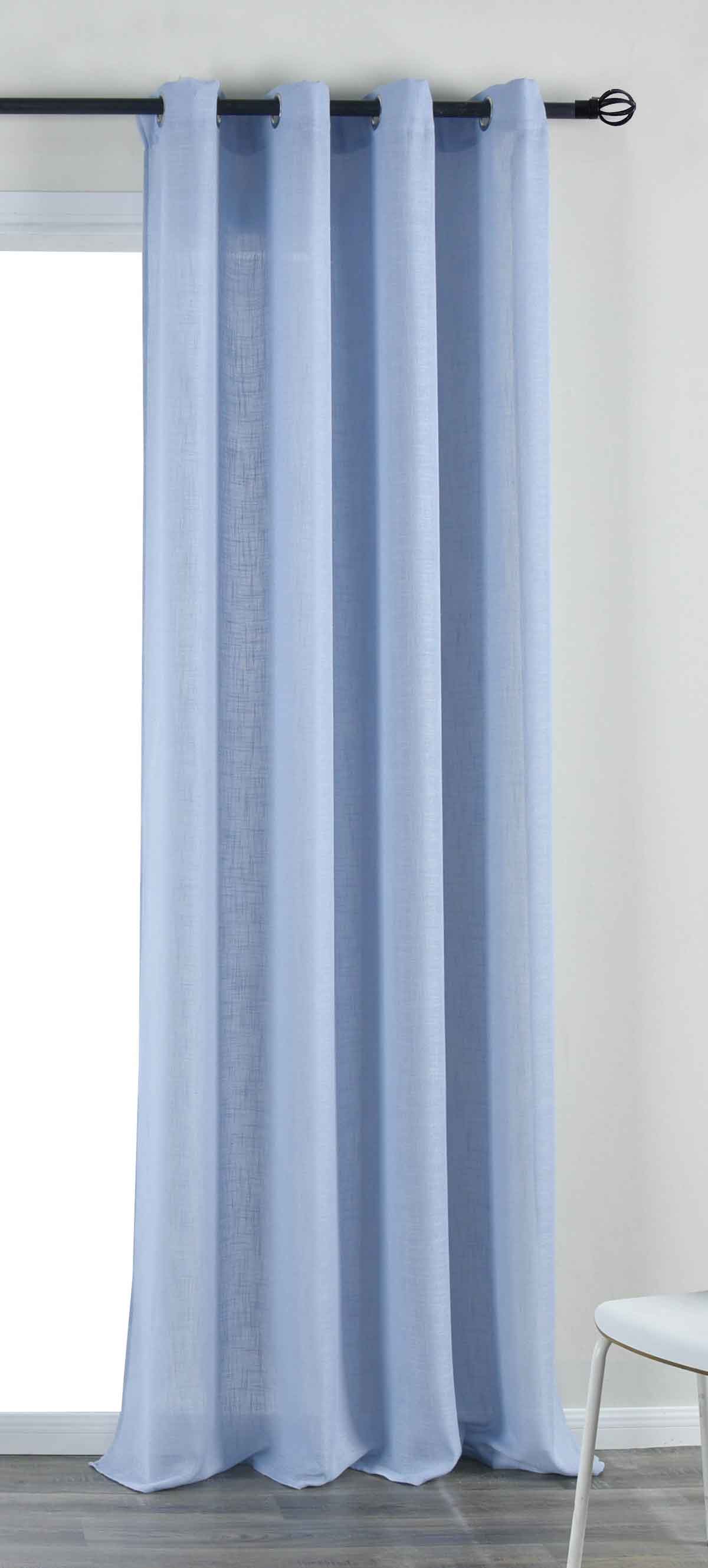 Vorhang Ösen »Essen« Cationic Raffhalter Leinenstruktur blickdicht lichtdurchlässig 210 g/m² 202430 Blau Vorhang 202430blau_f4593cf7-0993-42fa-857c-9436f088ac54 | gerdinenbox.com