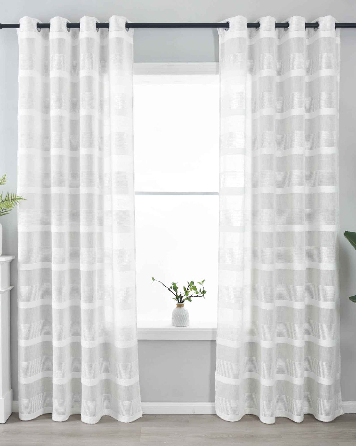 2er Set Halbtransparente Gardine mit Ösen HxB 245x140 cm Natur Meliert »Halle« Chenille Leinenbindung Lichtdurchlässig Halbtransparent 202480-2 Gardinenschal 202480-2natur_meliert | gerdinenbox.com