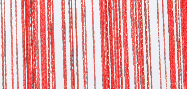 2er Set Fadengardine mit Tunneldurchzug und eingenähtem Kräuselband, geeignet für Gardinenstangen und Gardinenschienen Fadenvorhänge Fadenstores Raumteiler 20303CN2 Fadengardine 20303detail_rot_fe1a0b91-7cc3-49dc-ac7d-cfe6ffd0f6cb | gerdinenbox.com