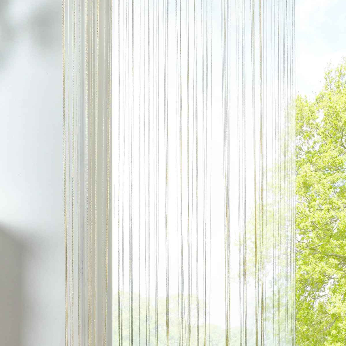 Fadengardine »Shanghai« mit Tunneldurchzug Schimmernd Vielseitig Modern Praktisch 20305N Creme Lurex Fadengardine 20305Ncreme_lurex | gerdinenbox.com