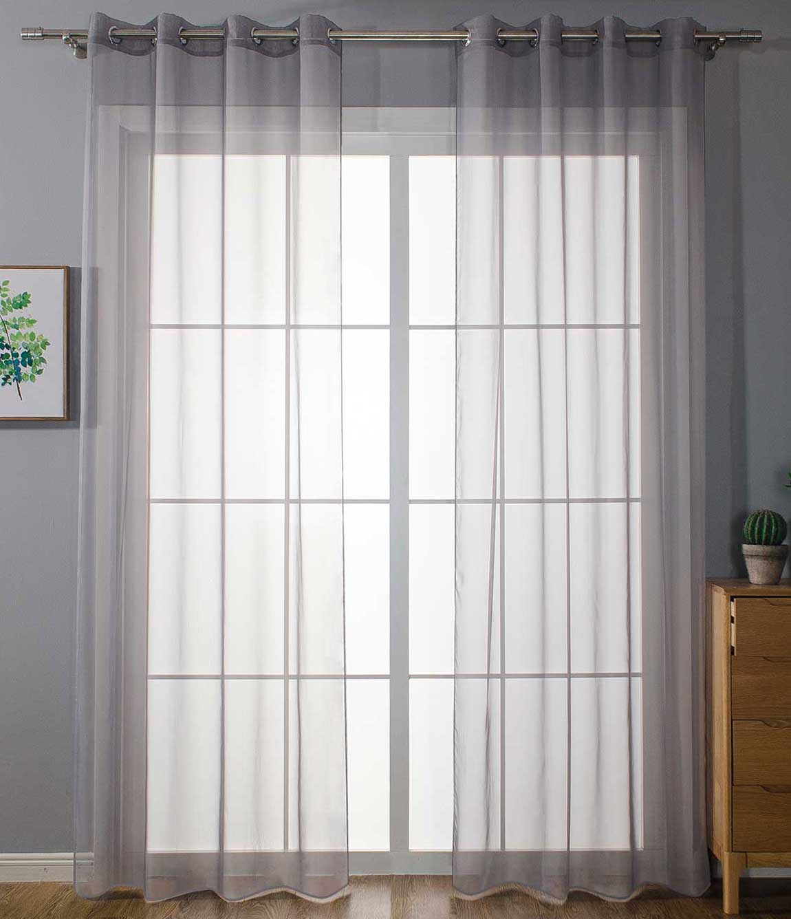 2er Set Ösenvorhänge Transparent »Uni« Gardine Stores Vorhang Ösen Bleibandabschluß Wohnzimmer 20332-cn2 Grau HxB 245x140 cm Gardinen Set 20332-cn2grau_52499c42-499b-4314-b08f-412d0b1a7d3a | gerdinenbox.com