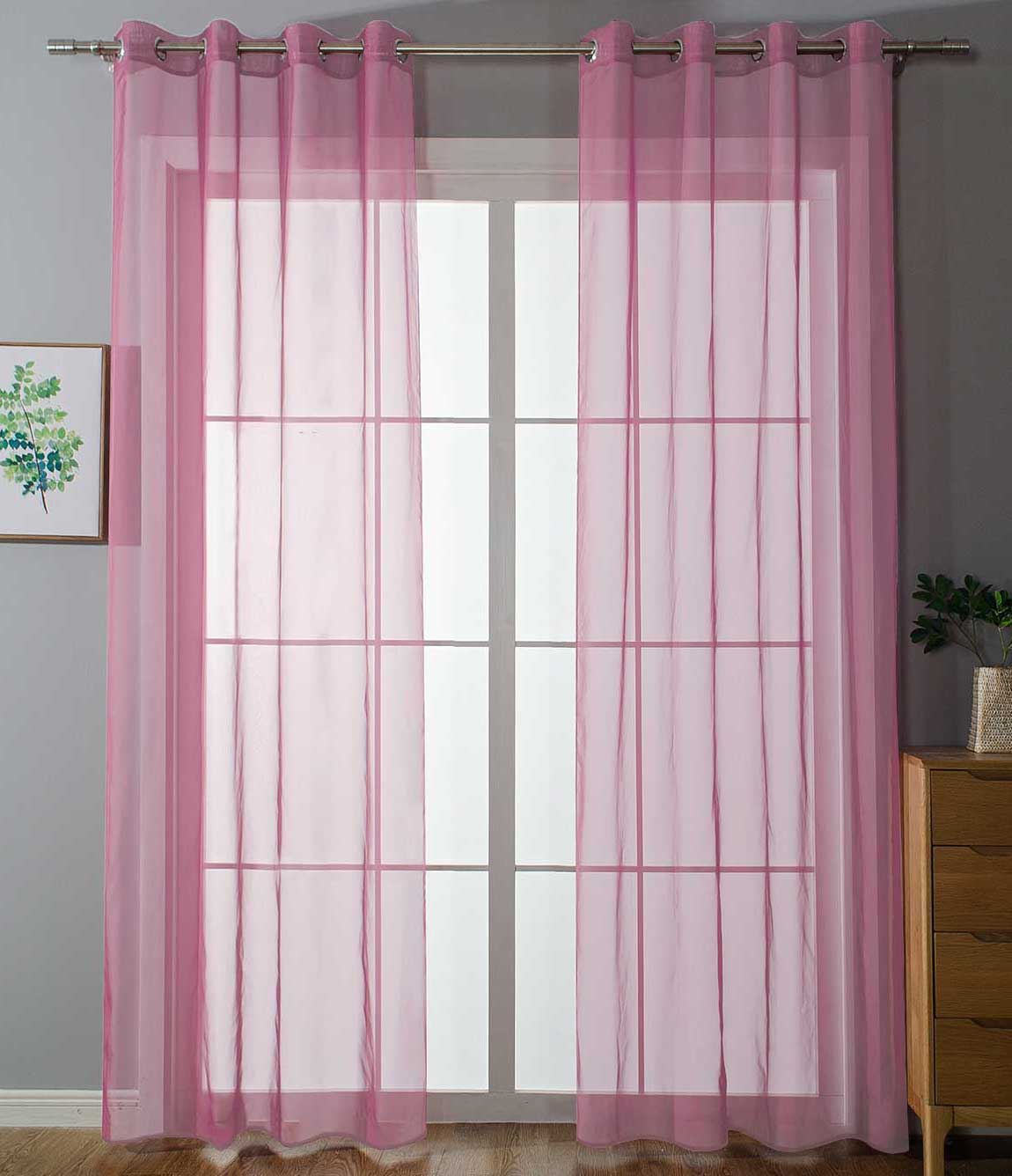 2er Set Ösenvorhänge Transparent »Uni« Gardine Stores Vorhang Ösen Bleibandabschluß Wohnzimmer 20332-cn2 Rosa HxB 175x140 cm Gardinen Set 20332-cn2rosa_80c48a15-ebce-4b36-bbeb-0bc071dcc5d3 | gerdinenbox.com