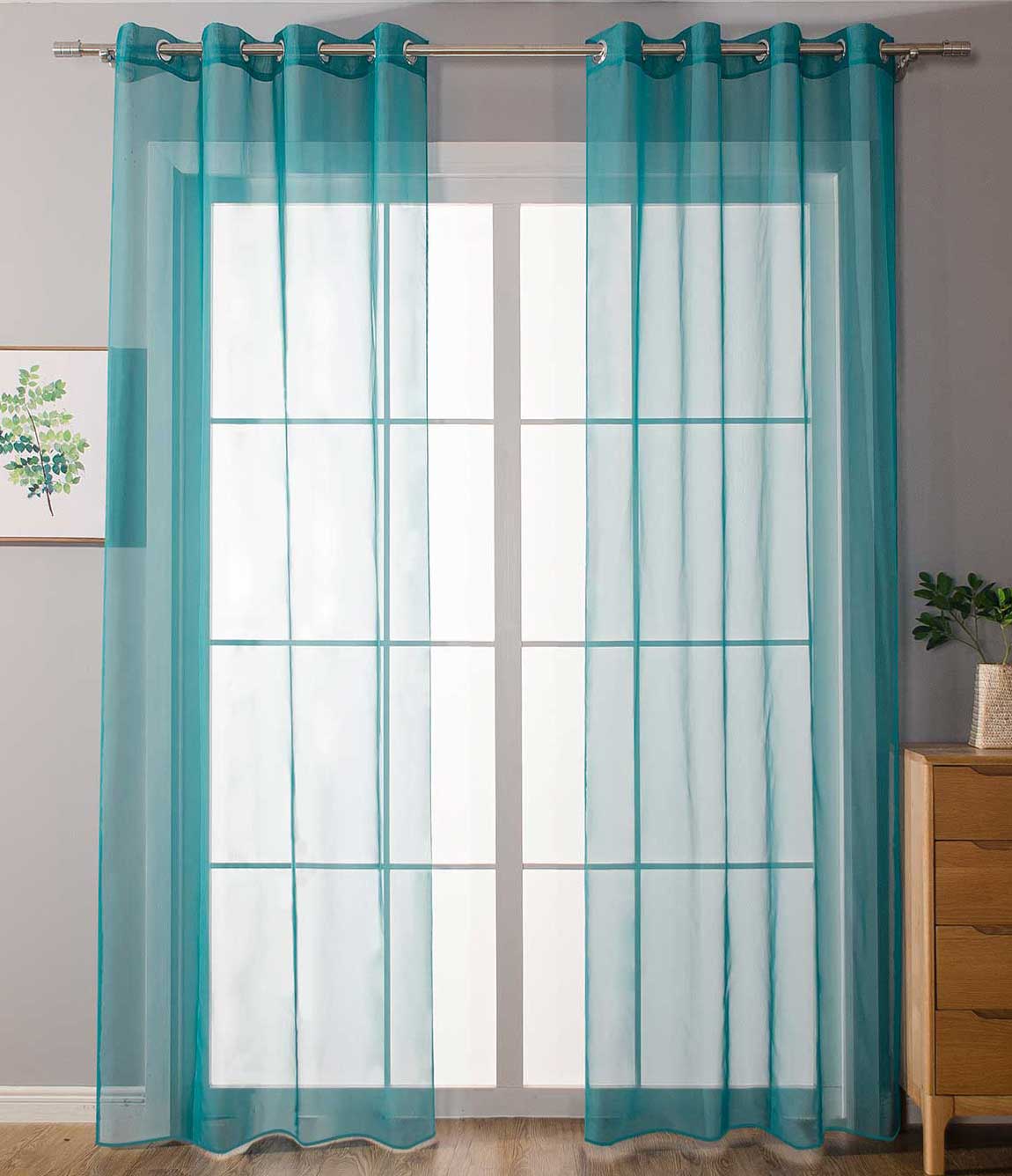 2er Set Ösenvorhänge Transparent »Uni« Gardine Stores Vorhang Ösen Bleibandabschluß Wohnzimmer 20332-cn2 Türkis HxB 225x140 cm Gardinen Set 20332-cn2tuerkis_d434fa62-1438-4a84-810f-6daa21886d0d | gerdinenbox.com