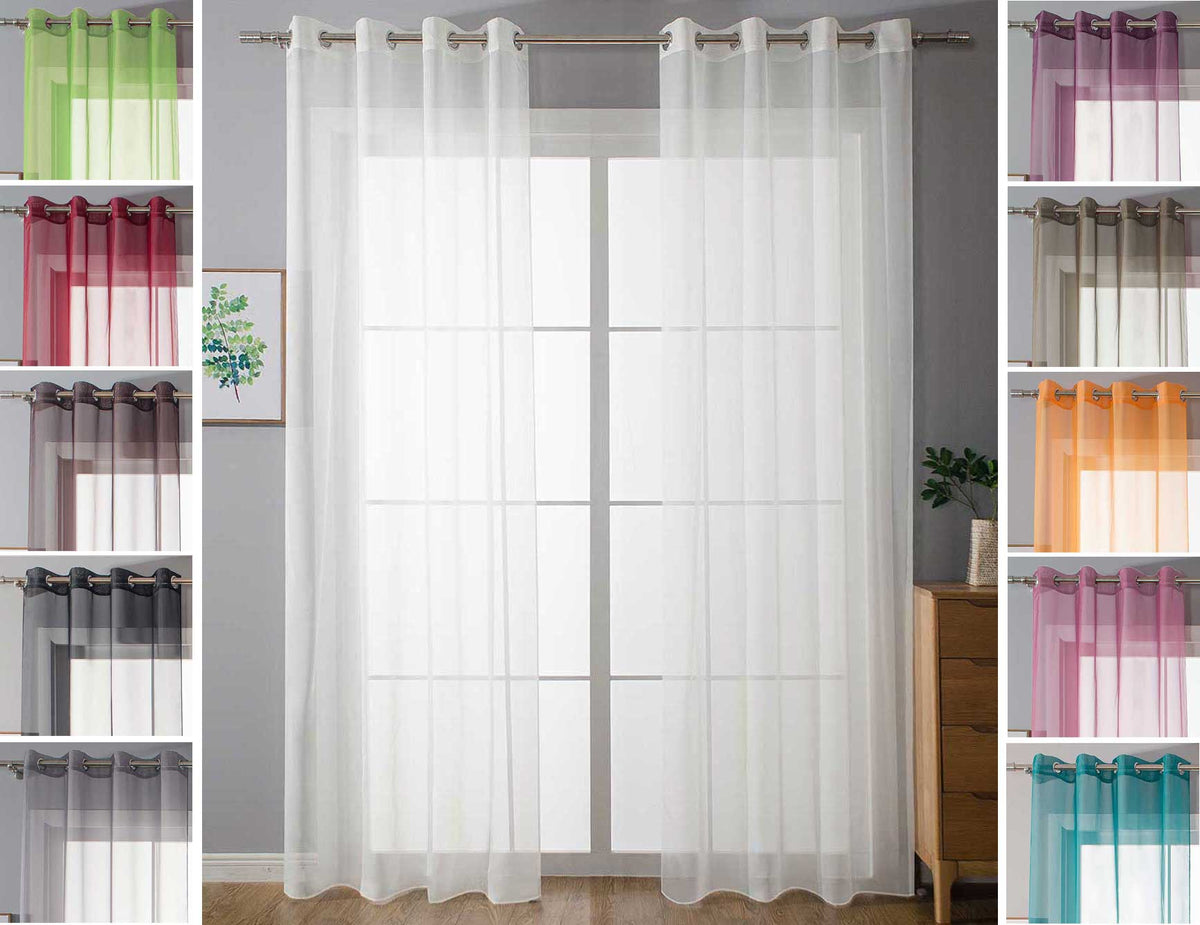 2er Set Ösenvorhänge Transparent »Uni« Gardine Stores Vorhang Ösen Bleibandabschluß Wohnzimmer 20332-cn2 Gardinen Set 20332-cn2var | gerdinenbox.com