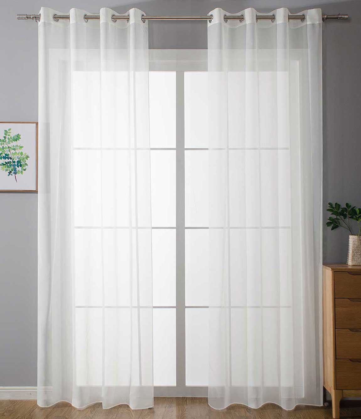 2er Set Ösenvorhänge Transparent »Uni« Gardine Stores Vorhang Ösen Bleibandabschluß Wohnzimmer 20332-cn2 Weiß HxB 225x140 cm Gardinen Set 20332-cn2weiss_aeda103c-68d6-424f-9506-592c1e27ba09 | gerdinenbox.com