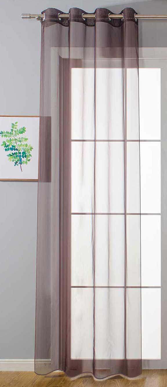 Ösenvorhang Transparent »Uni« Gardine Stores Vorhang Ösen Bleibandabschluß Wohnzimmer 20332-cn Braun HxB 175x140 cm Gardinenschal 20332-cnbraun_c43b781b-2db3-496f-825f-cff991f810e5 | gerdinenbox.com