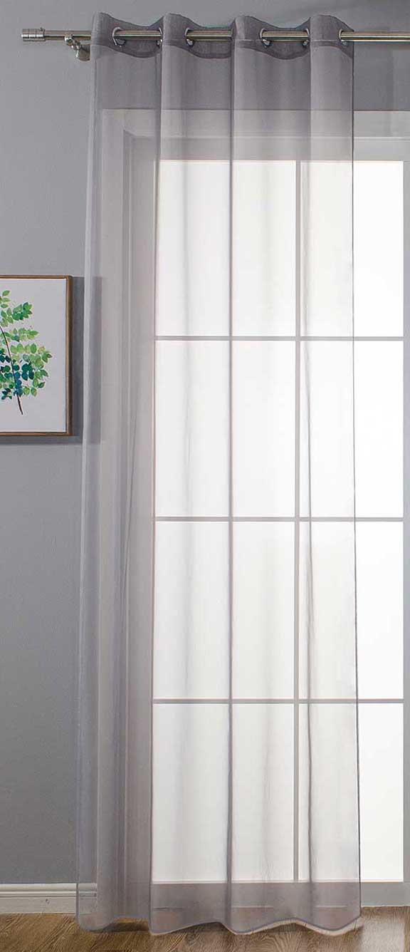 Ösenvorhang Transparent »Uni« Gardine Stores Vorhang Ösen Bleibandabschluß Wohnzimmer 20332-cn Grau HxB 145x140 cm Gardinenschal 20332-cngrau | gerdinenbox.com