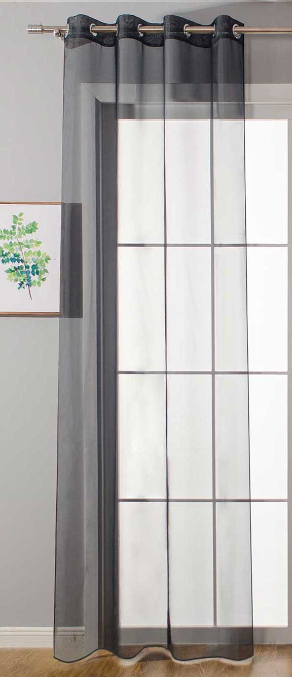 Ösenvorhang Transparent »Uni« Gardine Stores Vorhang Ösen Bleibandabschluß Wohnzimmer 20332-cn Schwarz HxB 225x140 cm Gardinenschal 20332-cnschwarz_e969e2ed-999c-4220-9b84-4ad4d10cb0bc | gerdinenbox.com