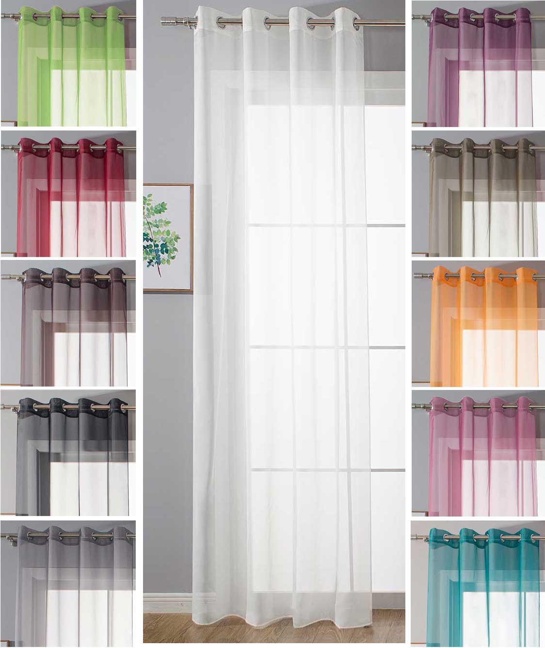 Ösenvorhang Transparent »Uni« Gardine Stores Vorhang Ösen Bleibandabschluß Wohnzimmer 20332-cn Gardinenschal 20332-cnvar | gerdinenbox.com