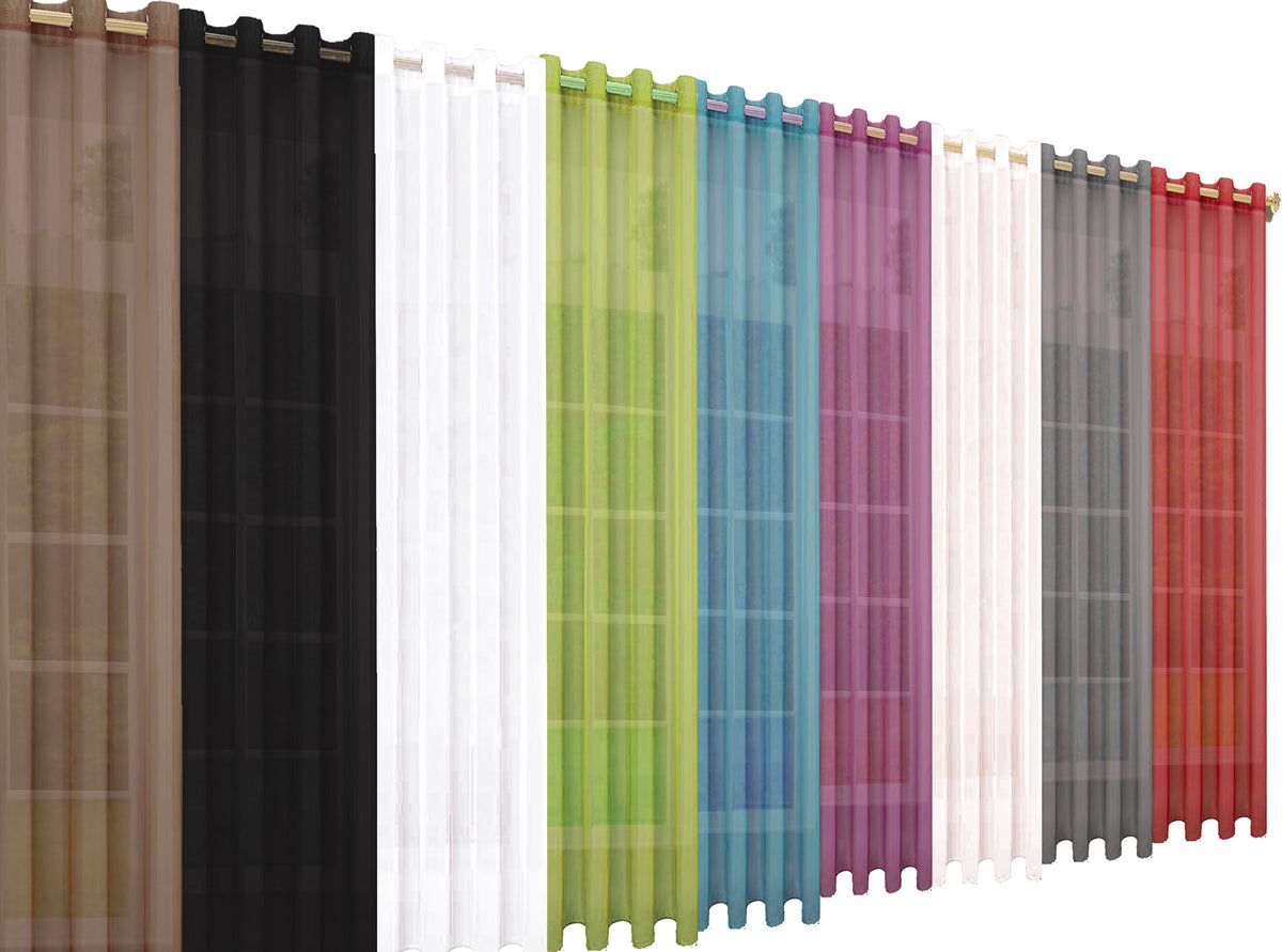 2er-Pack Ösen Gardinen Transparent Vorhang Set Wohnzimmer Voile Ösenvorhang Bleibandabschluß 203322 Gardinen Set 203322var | gerdinenbox.com