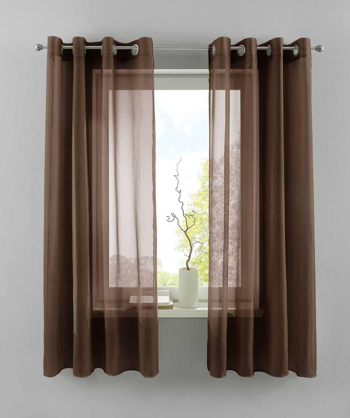 2er Set Ösengardinen Transparent »Basel« Gardine Bleiband Store Vorhang 20332TR2 Braun HxB 145x140 cm Gardinen Set 20332TR2braun-175_cdeafcca-724b-4deb-933f-00445eefa72d | gerdinenbox.com