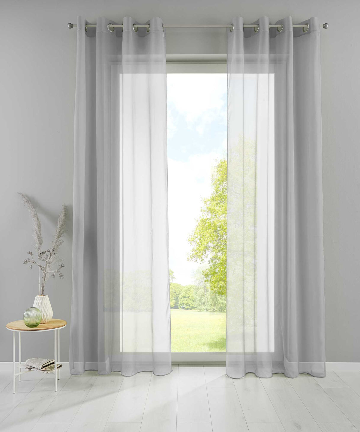 2er Set Ösengardinen Transparent »Basel« Gardine Bleiband Store Vorhang 20332TR2 Gardinen Set 20332TR2grau_bb0be524-a1ff-4344-9fd5-7d38c6da5582 | gerdinenbox.com