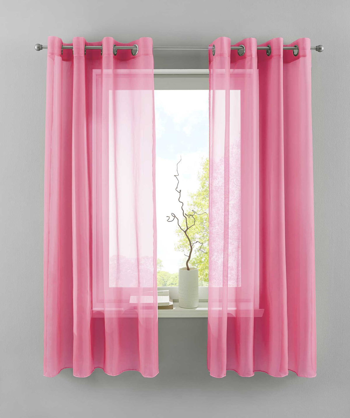 2er Set Ösengardinen Transparent »Basel« Gardine Bleiband Store Vorhang 20332TR2 Rosa HxB 145x140 cm Gardinen Set 20332TR2rosa-175_2c39c328-b680-4508-9901-ea64c0797a1f | gerdinenbox.com