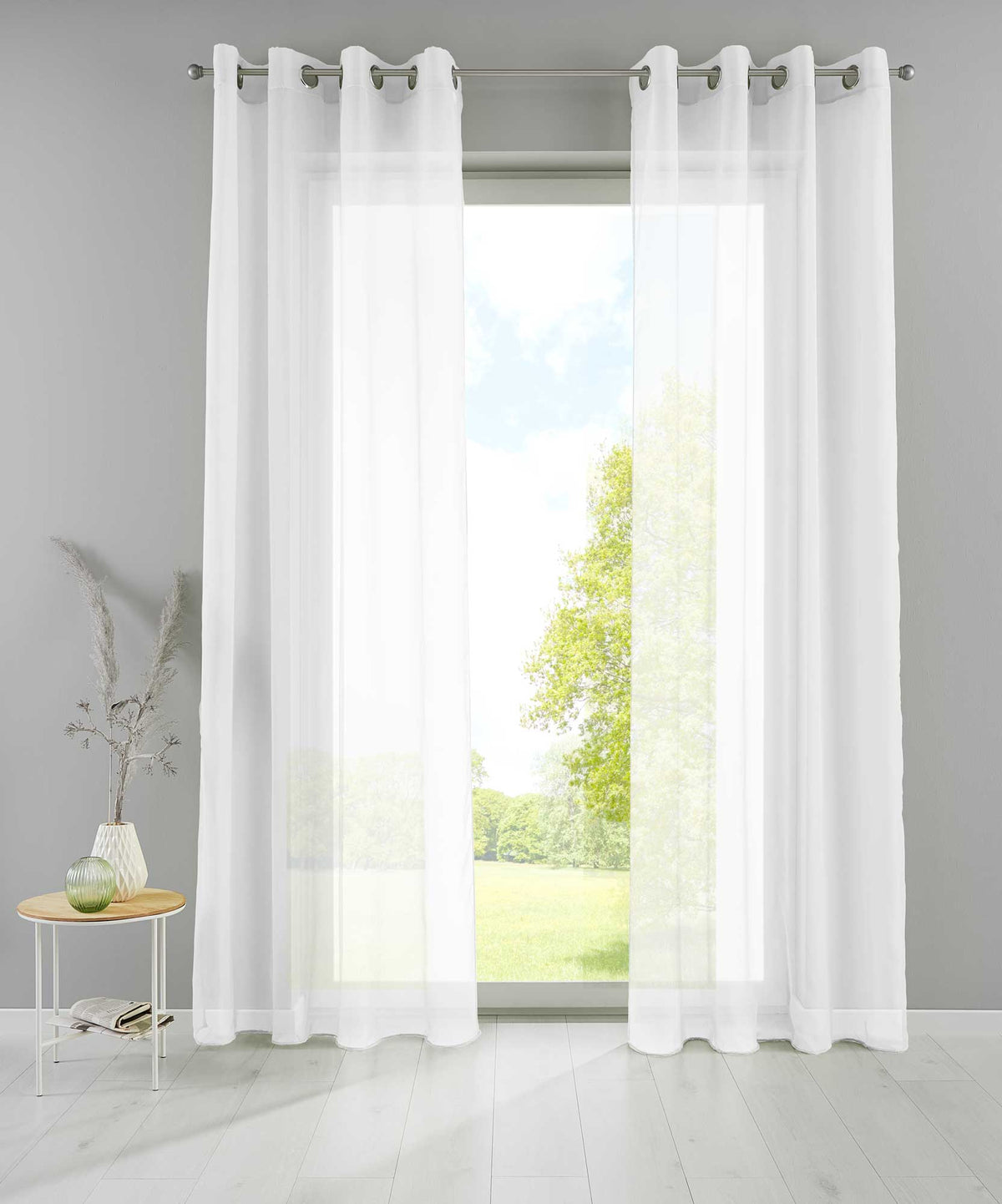 2er Set Ösengardinen Transparent »Basel« Gardine Bleiband Store Vorhang 20332TR2 Gardinen Set 20332TR2weiss_9d170c00-0e65-4de1-9a92-42c484e547c9 | gerdinenbox.com