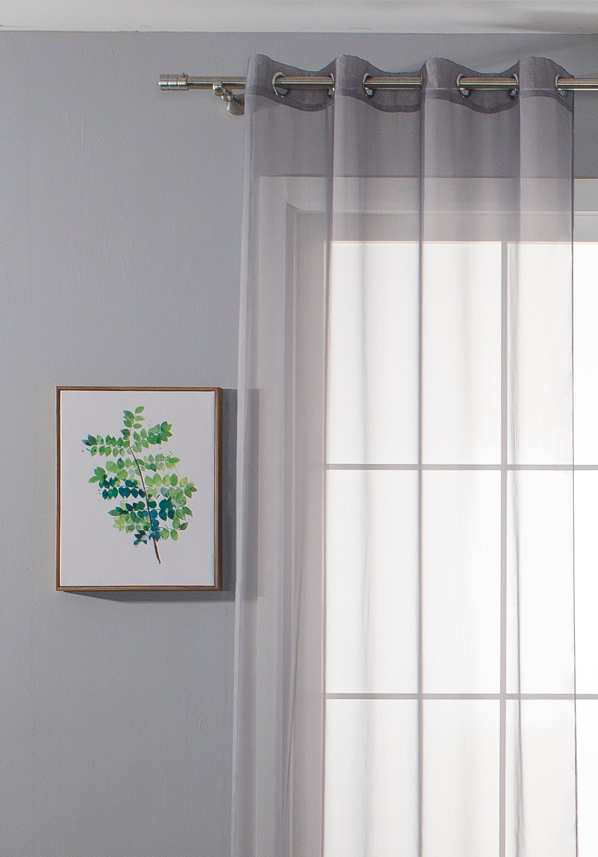 2er-Pack Ösen Gardinen Transparent Vorhang Set Wohnzimmer Voile Ösenvorhang Bleibandabschluß 203322 Gardinen Set 20332_grau_2 | gerdinenbox.com